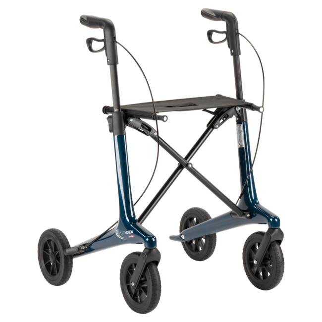 Lichtgewicht rollator carbon - Blauw - 5,5kg - met tas en rugsteun