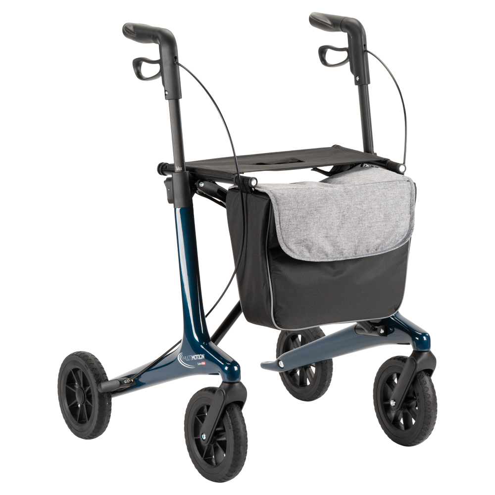 Lichtgewicht rollator carbon - Blauw - 5,5kg - met tas en rugsteun, foto 3 van 6