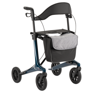 Lichtgewicht rollator carbon - Blauw - 5,5kg - met tas en rugsteun