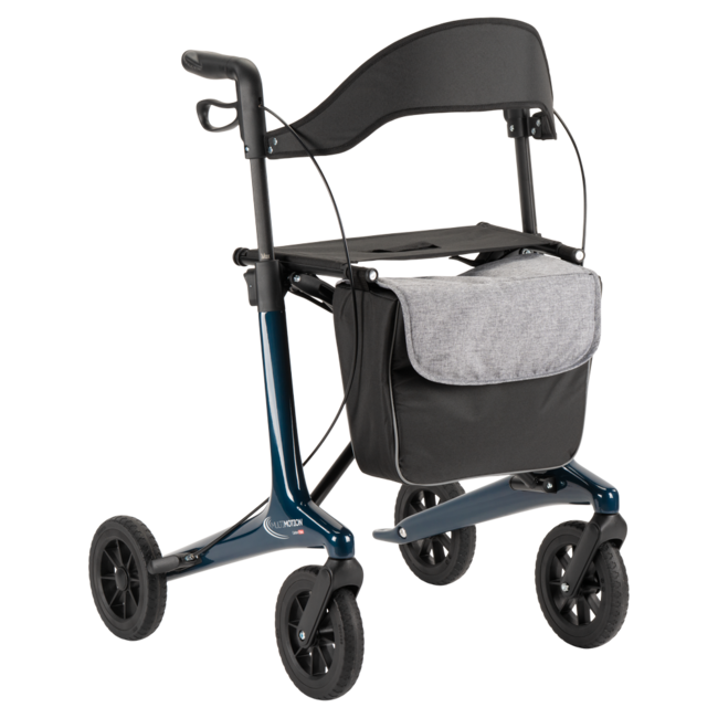 Lichtgewicht rollator carbon - Blauw - 5,5kg - met tas en rugsteun