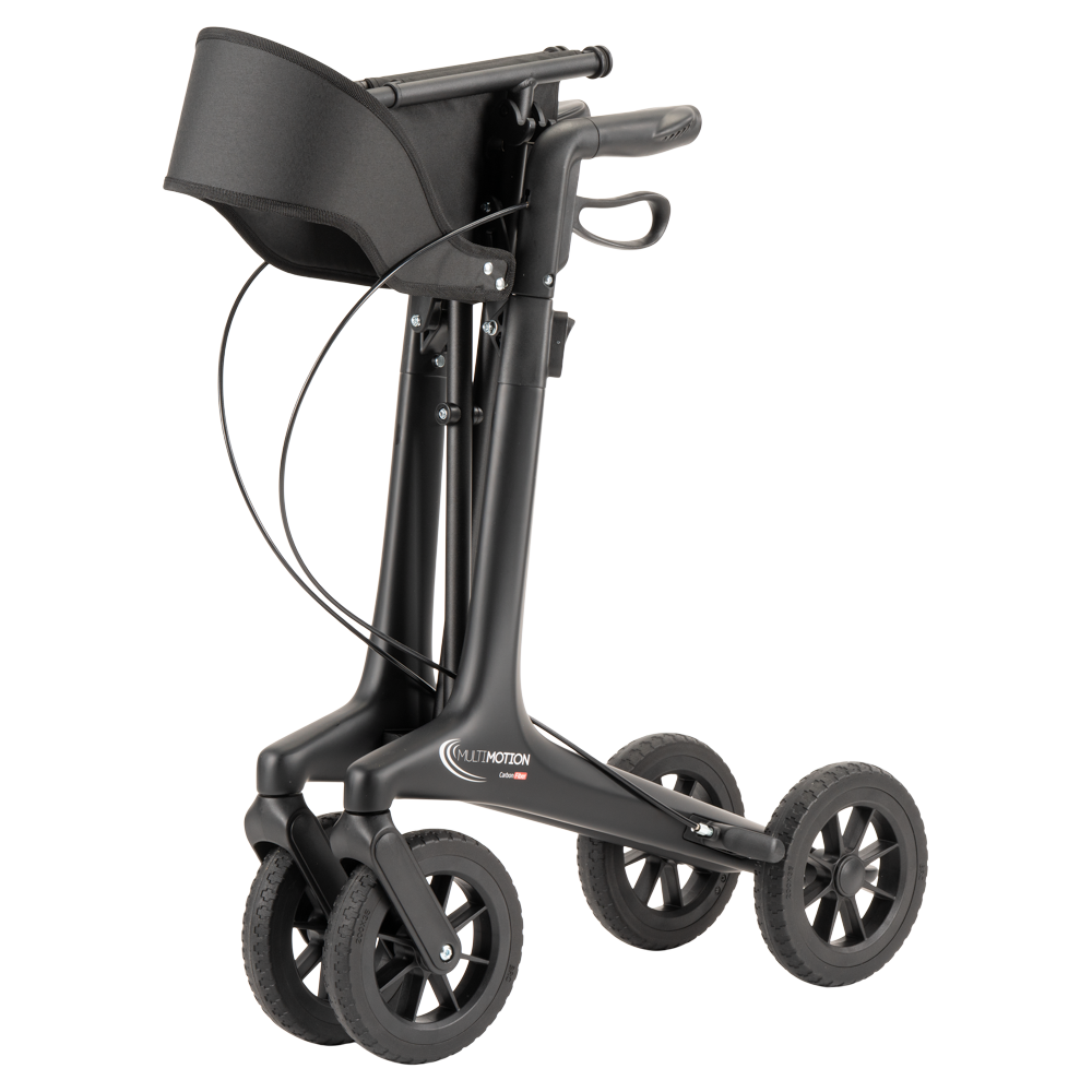 Lichtgewicht rollator carbon - Mat Zwart - 5,5kg - met tas en rugsteun, foto 2 van 6