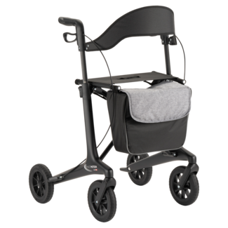 Lichtgewicht rollator carbon - Mat Zwart - 5,5kg - met tas en rugsteun