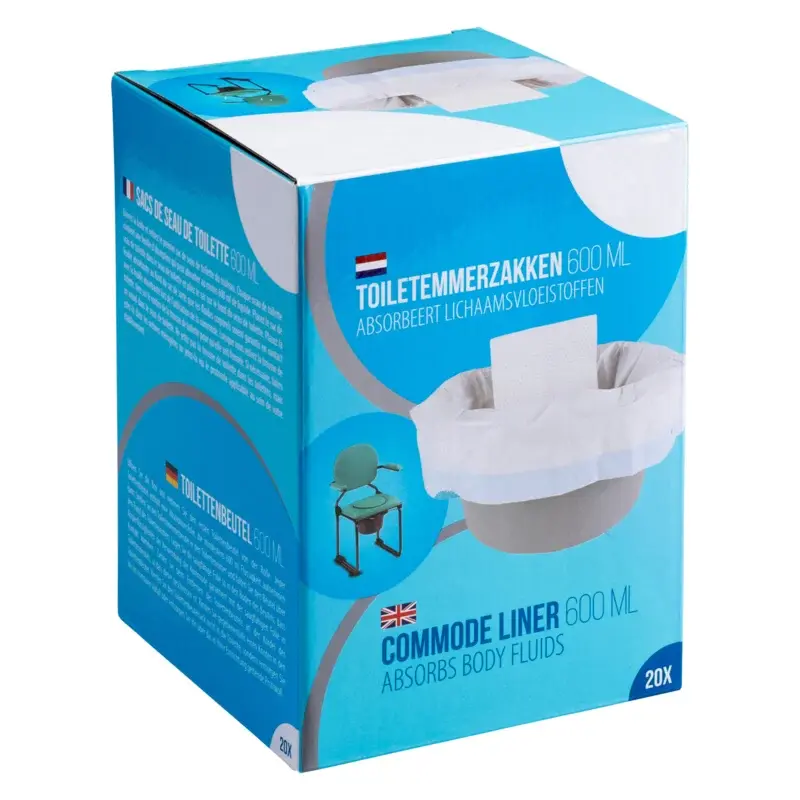 Toiletemmerzakken – 20 stuks | Tot 600 ml absorptie | Met treksluiting
