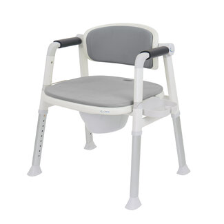 2-in-1 Douche- en Toiletstoel - Wit/Grijs