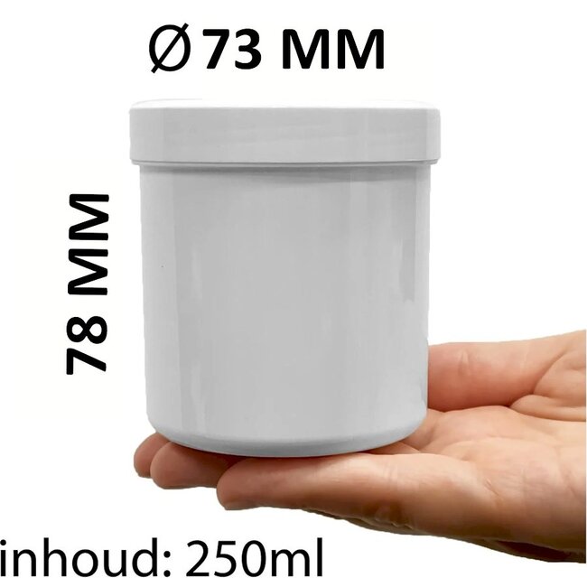 Plastic Potjes met Deksel - 250 ml - 5 stuks - Cosmetica potje - Lege Potjes - Zalfpotje