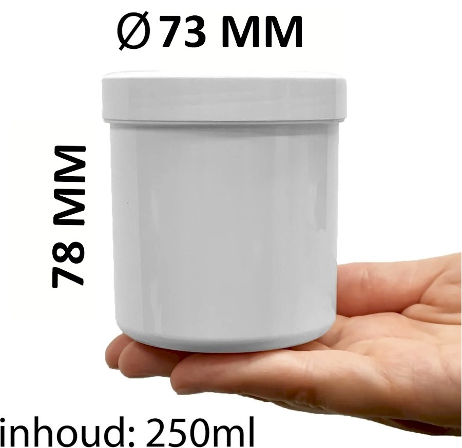 Plastic Potjes met Deksel - 250 ml - 5 stuks - Cosmetica potje - Lege Potjes - Zalfpotje