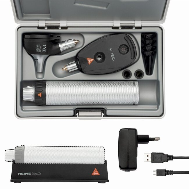 Heine K180 LED oog/oorset - met USB oplaadbaar handvat en hardcase - Copy