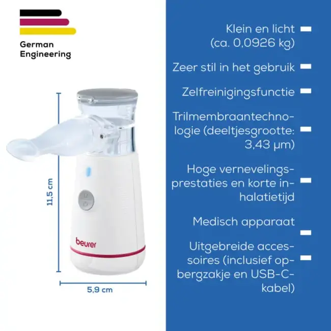 Beurer Ultrasoon inhalatieapparaat Mini met USB aansluiting