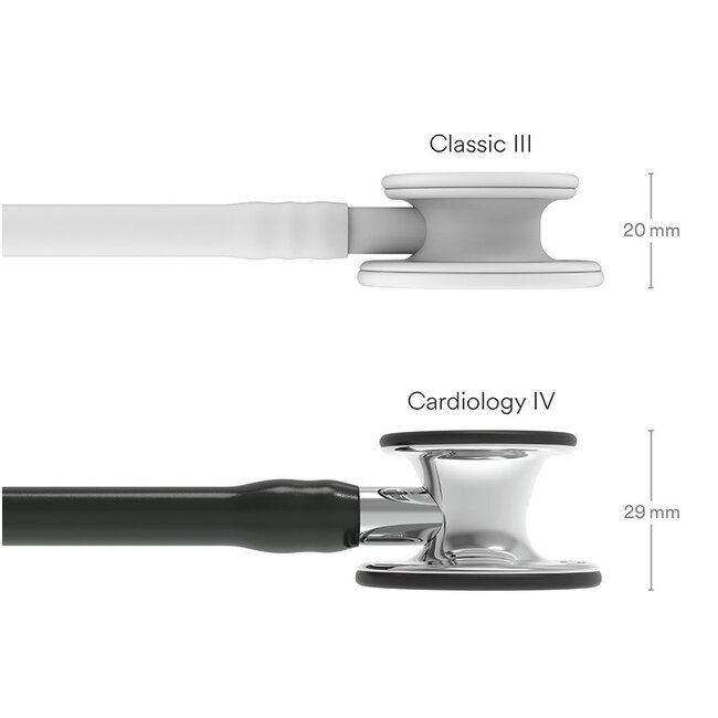 3M™ Littmann® Cardiology 4 Dual Stethoscoop - Zwart met Mirror borststuk - 6177