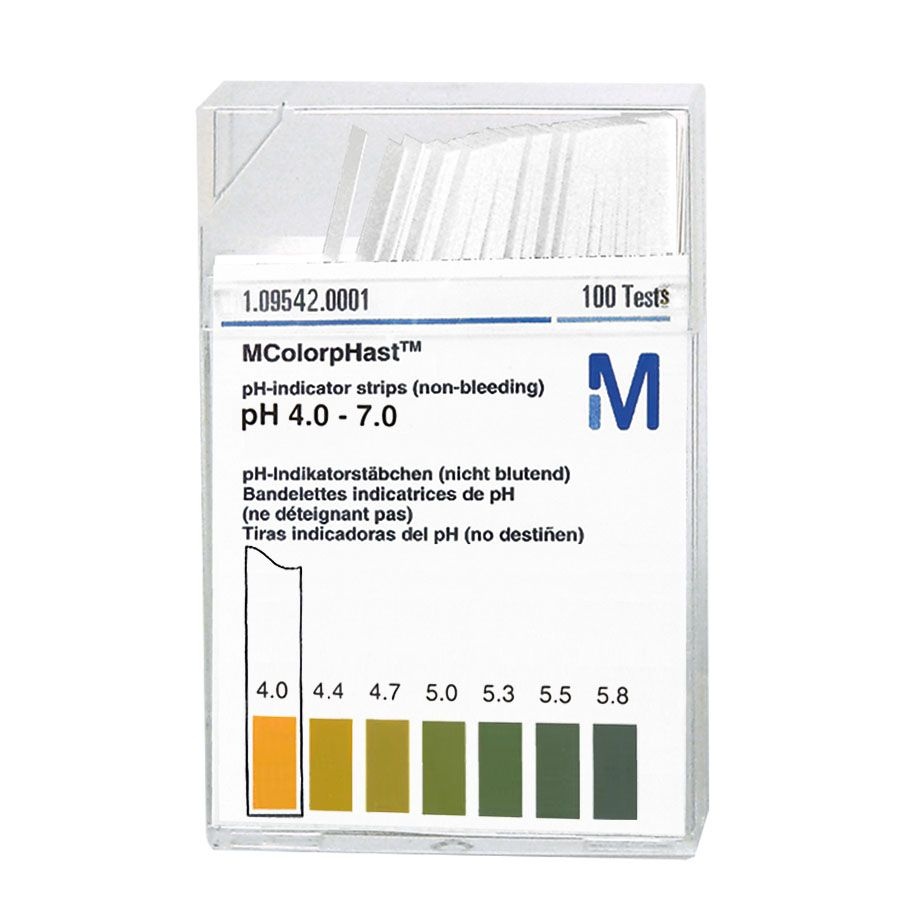pH-indicatorstrips, pH 4-7, speciale indicator, niet-bloedend (1 x 100 strips)