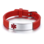 MediSieraad Medische ID-Armband Siliconen Rood - Incl. Gravering voor Allergie, Diabetes of ICE-informatie