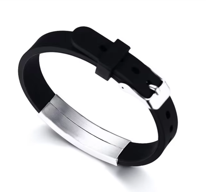 MediSieraad MediSieraad Medische Armband van Siliconen – Roze – Inclusief Gravering voor Allergie, Diabetes of ICE-informatie, foto 4 van 6