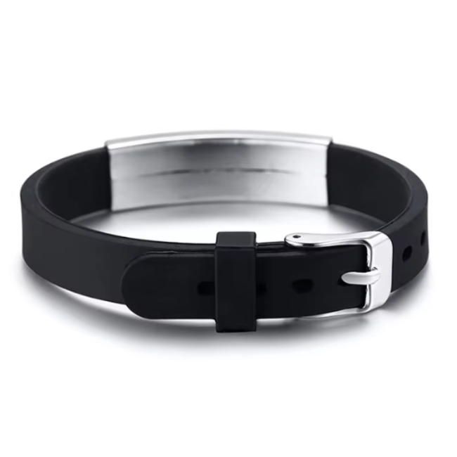 MediSieraad MediSieraad Medische Armband van Siliconen – Blauw – Inclusief Gravering voor Allergie, Diabetes of ICE-informatie