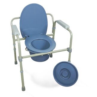 Toiletstoel Blue – Verstelbare Hoogte – Met Emmer & Deksel – Tot 136kg – Thuisgebruik