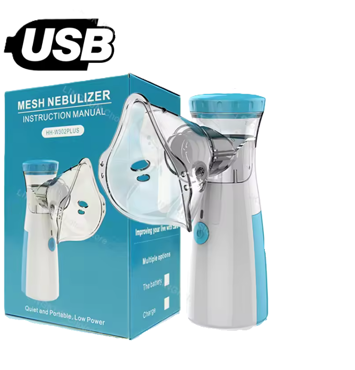 Draagbare Ultrasone Inhalator Mini – Vernevelaar met USB & Batterij – Astma Inhalatieapparaat voor Volwassenen & Kinderen – met 3 Maskers – 15ml, foto 2 van 4