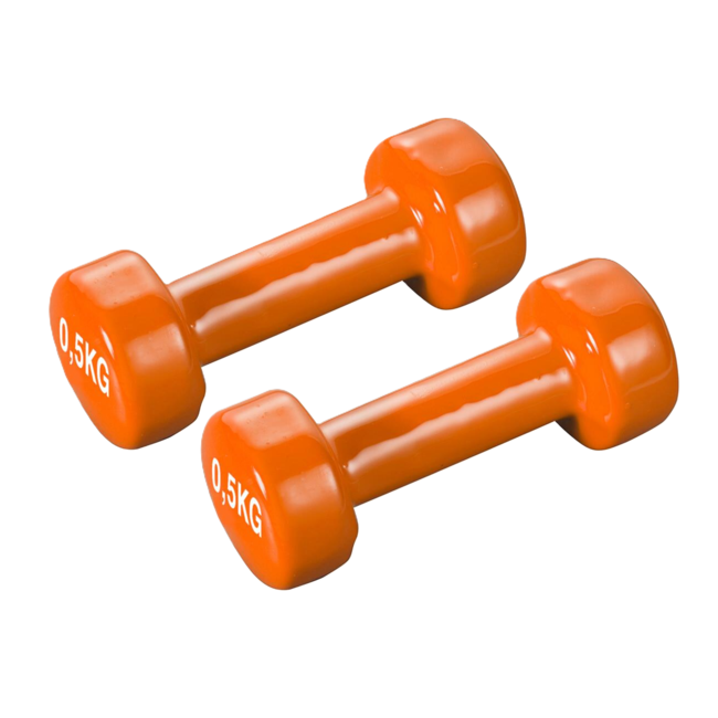 Dumbells set – 2 x 0,5 kg – Oranje – Gewichten – Krachttraining & Revalidatie