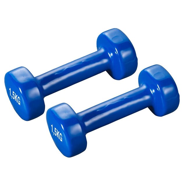 Vinyl Dumbbells  -  1,5 Kg. Gewichten  - Set 2 stuks