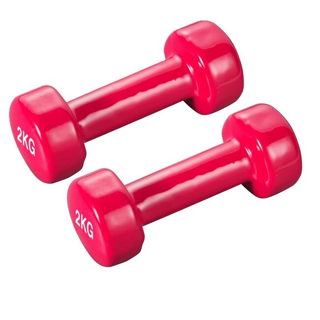 Vinyl Dumbbells  -  2 Kg. Gewichten - Set 2 stuks