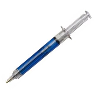 Injectiespuit schrijfpen - Blauw