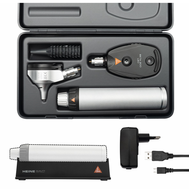 Heine Beta 400/Beta 200 LED oog-oorset met USB oplaadbaar handvat