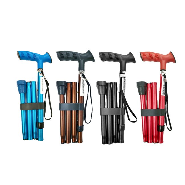 Luxe opvouwbare wandelstok met ergonomische Soft-Grip handgreep