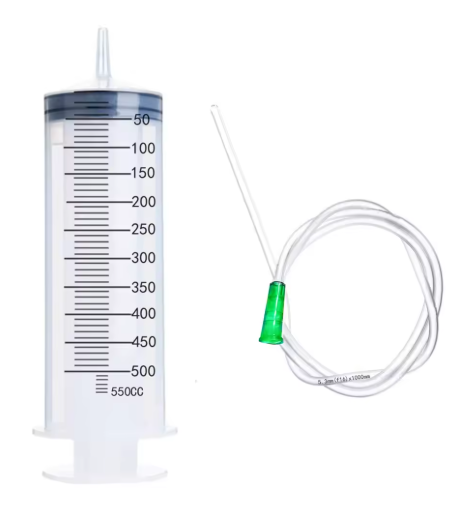 Injectiespuit - Doseerspuit 500-550ml met dikke tip en 1 meter slang - Per stuk