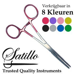 Satillo Kocher klem - 14cm - Arterieklem met Gekleurd Handvat – RVS