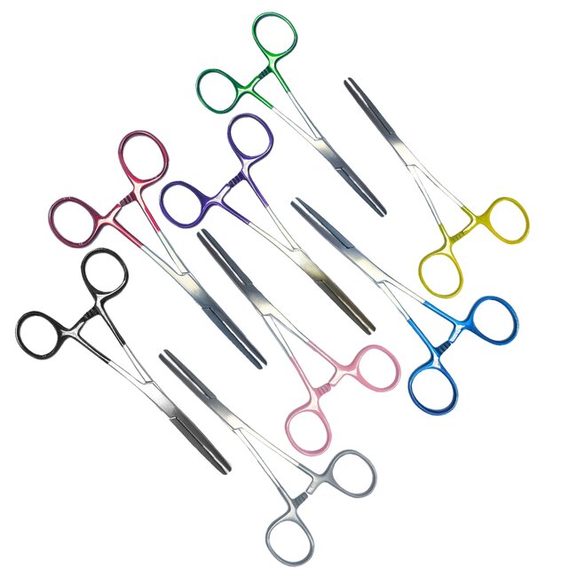 Satillo Kocher klem - 14cm - Arterieklem met Gekleurd Handvat – RVS