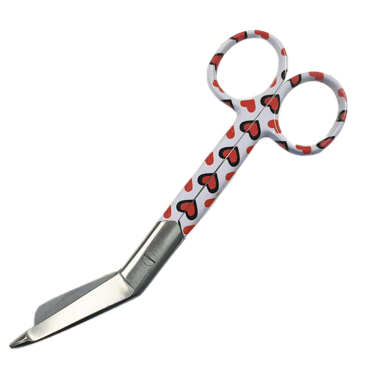 Satillo Satillo Verbandschaar Healing Hearts met print – A+ kwaliteit, handvat met rode hartjes, optioneel met gravering