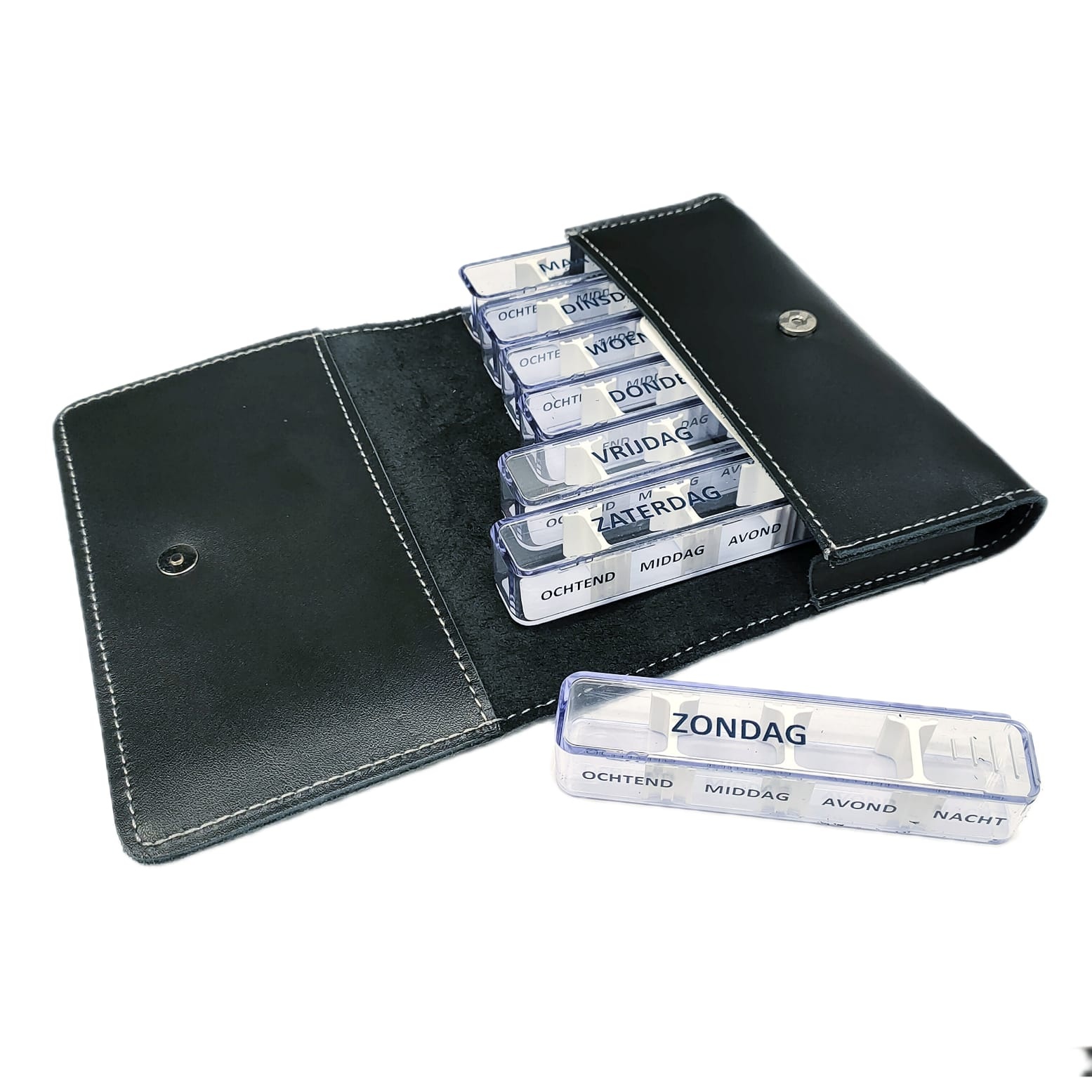 Pillendoos weekagenda Medidos - Luxe leren Etui, foto 3 van 6