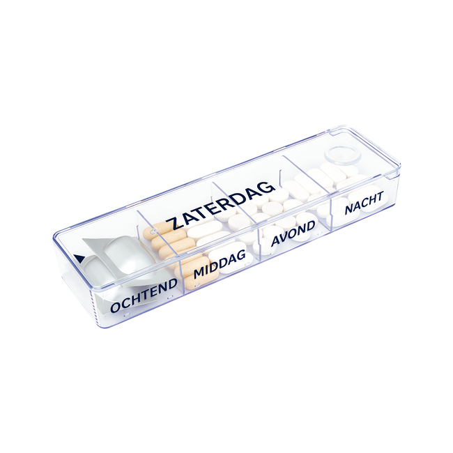 Pillendoos Weekagenda Megamax - XXL - Classic Blauw - Medicijndoos 7 dagen - Extra groot