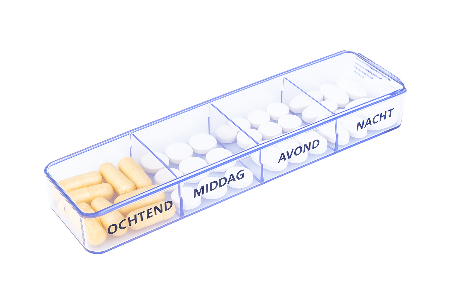 Medimax Leatherette 3U - Pillendoosje voor één dag in zwart hoesje