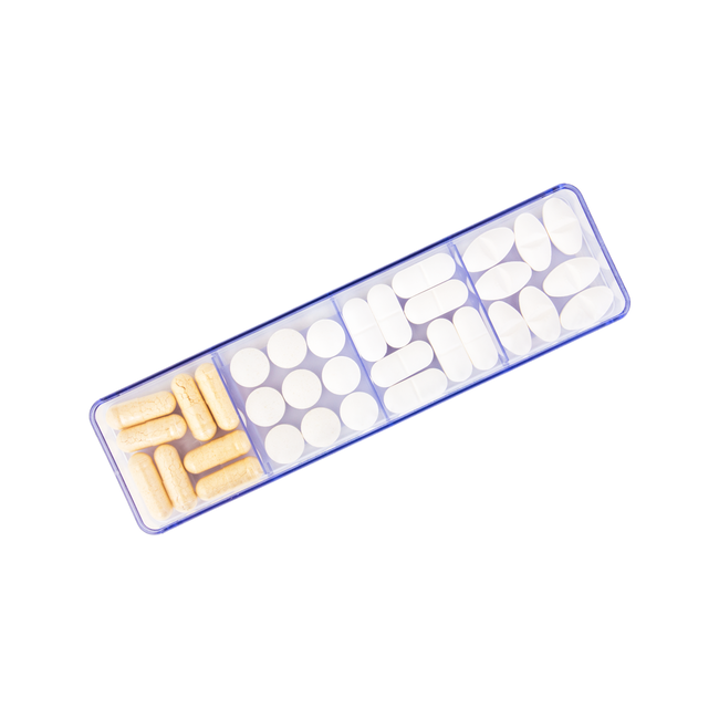 Medimax Leatherette 3U - Pillendoosje voor één dag in zwart hoesje