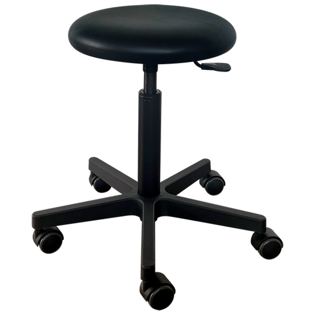 Tabouret Saar - Zwart kunststof onderstel