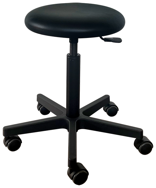 Tabouret Saar - Zwart kunststof onderstel