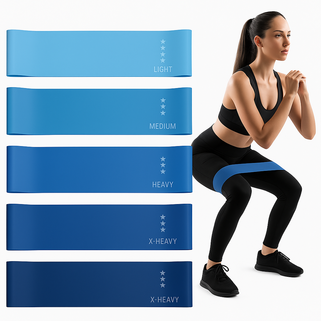 Weerstandsbanden Set – Fitness Elastiek – 5 stuks – Blauw, foto 3 van 6