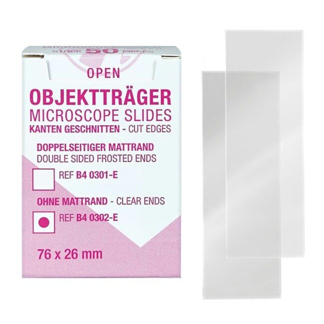Objectglaasjes - zonder matrand - 50st.