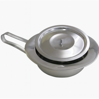 Bedpan met deksel RVS - Ondersteek metaal - 2 liter