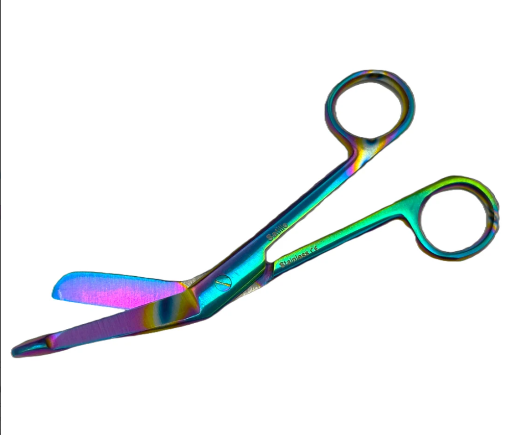 Satillo Verbandschaar Metallic Rainbow met print – A+ kwaliteit, uniek design, optioneel met gravering