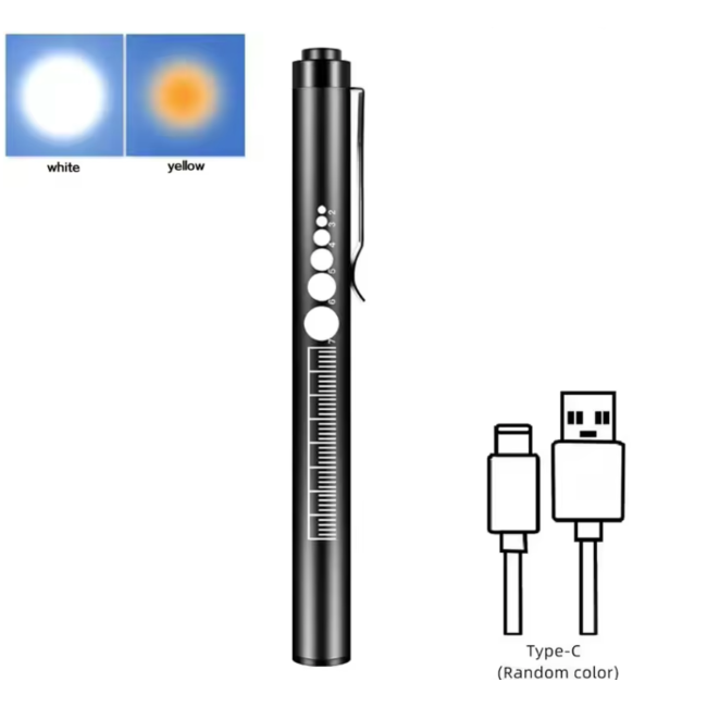 Luxe Penlight USB oplaadbaar - Dual light - warm en helder wit