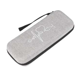 Stethoscoop Hardcase Etui –  Cardiology - Grijs - Hardschalige Case met Accessoirevak
