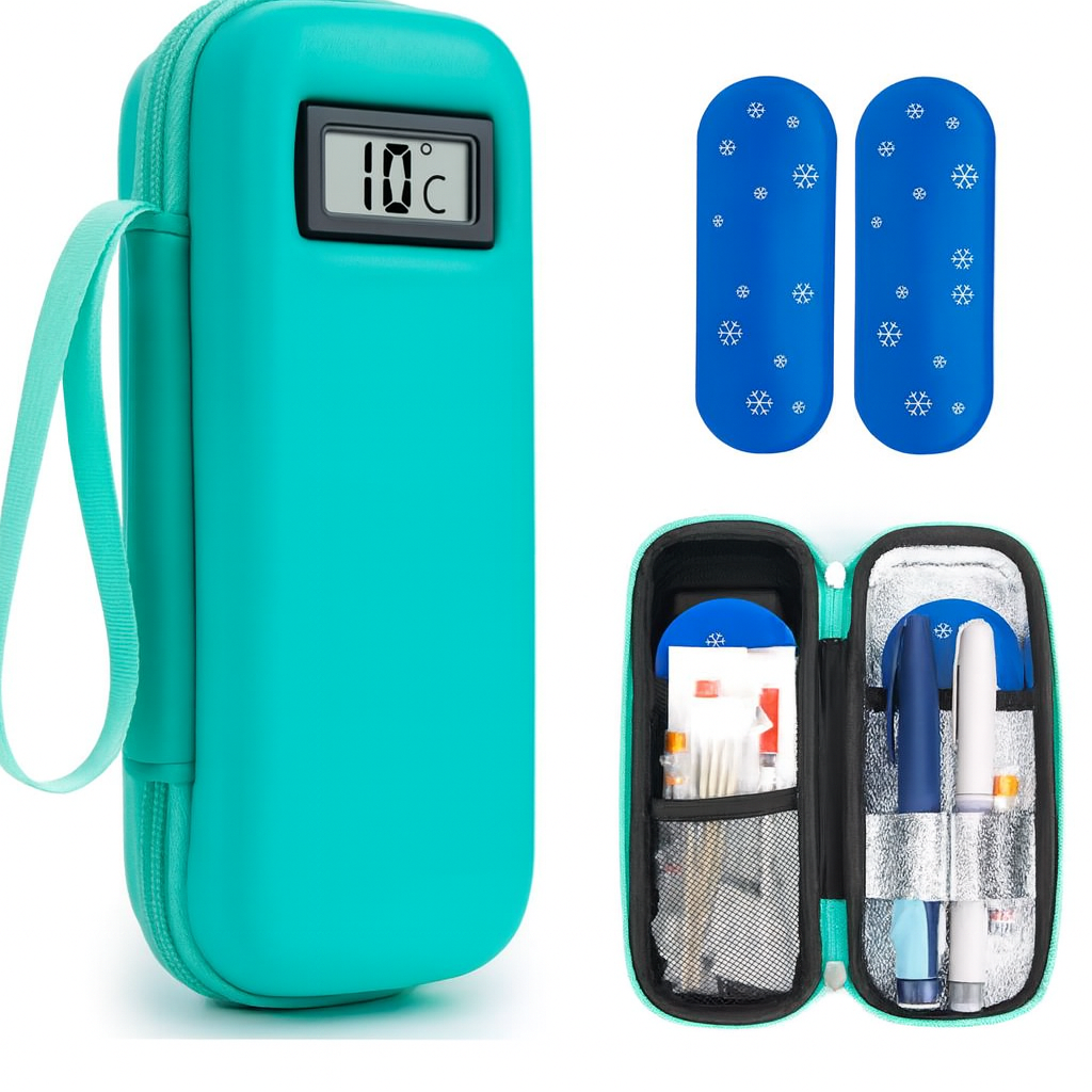 Insuline koeltas reis etui met digitale thermometer, foto 2 van 3