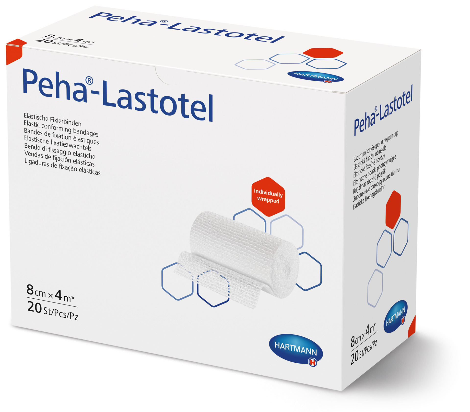 PeHa Lastotel Elastisch fixatiewindsel - Rol 8cm x 4mtr. - Ds.20 rol