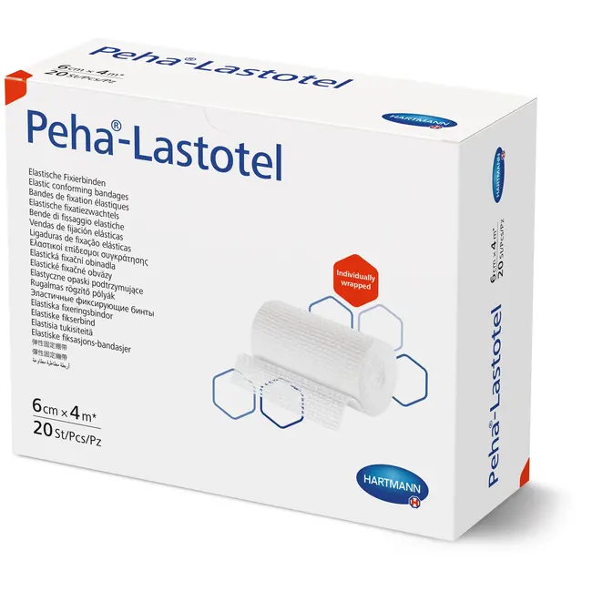 PeHa Lastotel Elastisch fixatiewindsel - Rol 6cm x 4mtr. - Ds.20 rol
