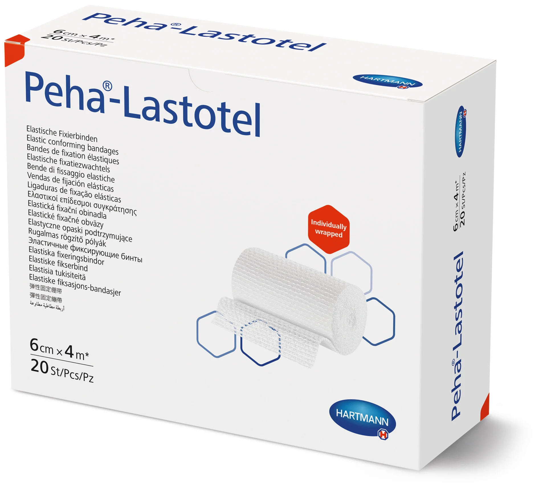 PeHa Lastotel Elastisch fixatiewindsel - Rol 6cm x 4mtr. - Ds.20 rol