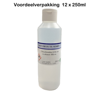 Voordeelverpakking Chloorhexidine 0,5% huiddesinfectie - 12x250ml