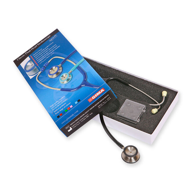 Gima CLASSIC Dubbelzijdige RVS Stethoscoop – Adult – Zwart