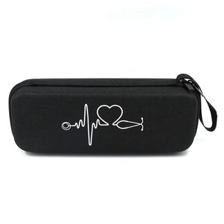 Stethoscoop Hardcase Etui –  Cardiology - Zwart - Hardschalige Case met Accessoirevak