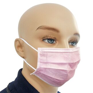 Mondmaskers - 3 laags - Type IIR - Roze - 50 stuks