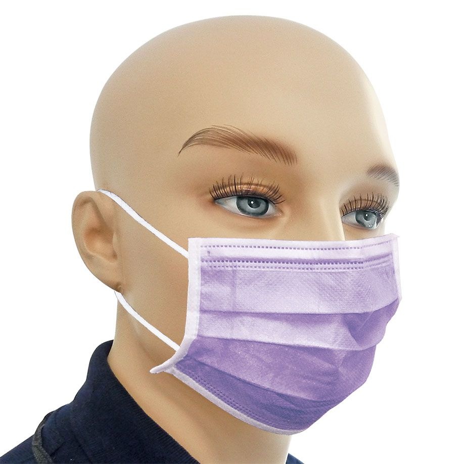 Mondmaskers - 3 laags - Type IIR - Paars - 50 stuks